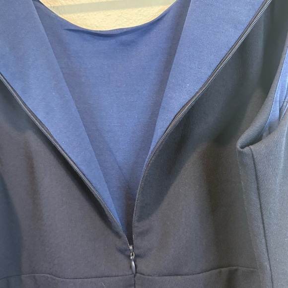 Navy Blue Fitted Dress Cat Novelty Print Size XL Zip Tie Back Retro - Picture 7 of 7